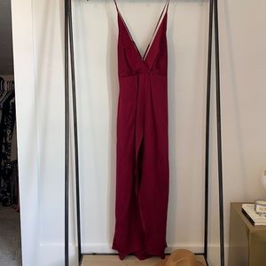 Open leg flowy silky gown dress